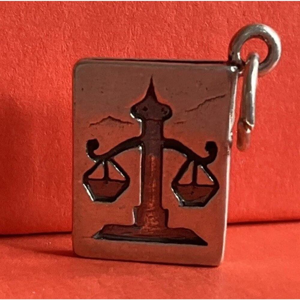 Vintage Sterling Silver LAW Book Charm - Picture 3 of 6